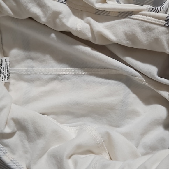 Avia spandex track suit. Top and bottoms large white with plaid design - Picture 6 of 7